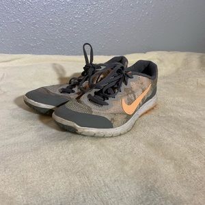 Grey and Orange Nike Shoes